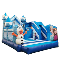 Prix d'usine Grand château gonflable en PVC Thème Reine des Neiges Princesse Fun City pour enfants, idéal pour fêtes, parcs de jeux et parcs à thème