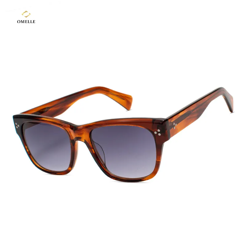 Classic Style Fashion Sunglasses Thick Acetate Frame Bevel Design Sunglasses UV400 Shades Handmade Sun Glass