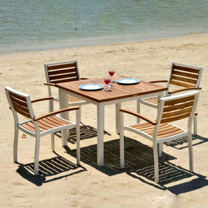 Juego de Muebles Minimalistas de Madera para Sala de Estar, Uso en Exteriores, Hoteles y Bares, Incluye Silla Seccional de Comedor, Mesa de Centro, Villa - Product Image 1