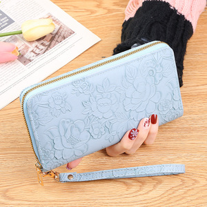 Manufacturer's New Women's Vintage Style Wallet with Long Handle Fashionable Zipper Coin <strong>Purse</strong> and Multi-Functional Phone Bag