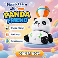 Jouet en plastique TikTok Viral, balle rotative à 360 degrés, Panda avec musique et lumières, pour les tout-petits de 2 à 4 ans, cadeau d'anniversaire