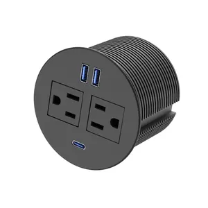 Tomacorriente <span class=keywords><strong>Empotrable</strong></span> con Tomas de Corriente Alterna y Puerto USB-C de Carga Rápida de 20W - Montaje Empotrado para Escritorio, Esencial para el Espacio de Trabajo - Product Image 1