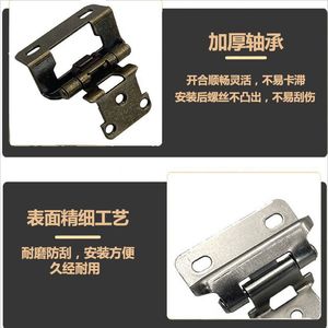 Charnière à ressort de style américain Runxin, charnière à fermeture automatique pour porte d'armoire en fer semi-couvert de 1,5 mm - Product Image 5