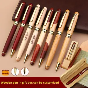 High-End Customizable Bamboo <strong>Pen</strong> Wooden and Metal Ballpoint Signature <strong>Pen</strong> 1.0 mm Writing Width Business or Teacher's Day Gift - Product Image 1