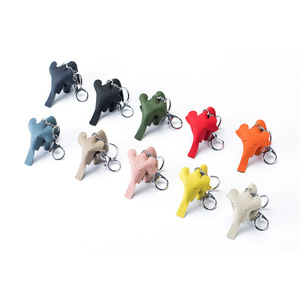 Handmade Genuine Leather Cute Funny Lucky Elephant Cow <strong>Horse</strong> Keychain Pendant Animal <strong>Key</strong> <strong>Chain</strong> for Men Women Bag Charm Girls