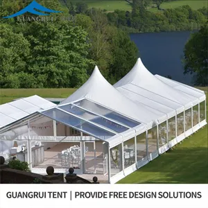 Tenda Marquee PVC putih besar mewah dijual transparan Scraper terpal untuk pernikahan dan pameran dagang produk besar luar ruangan