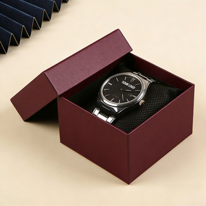 Caja Rígida Ecológica con Tapa y Base con Logotipo Personalizado, Empaque de Cartón de Lujo Moderno para <span class=keywords><strong>Relojes</strong></span> de Pulsera con Laminado Mate para Regalo - Product Image 1