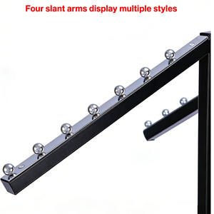 Appendiabiti in Acciaio Regolabile in Altezza con Bracci Inclinabili a 4 Vie, Stand Autoportante per Abiti e Pantaloni - Product Image 2