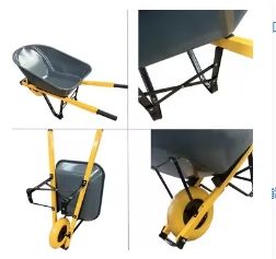 Brouette en acier TIANHAIDA 200kg avec poignée carrée WB6001 robuste Durable renforcer la brouette de roue en béton industriel - Product Image 4