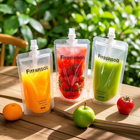 Pochettes Doypack sur mesure en plastique transparent avec bec verseur pour jus et champagne liquide