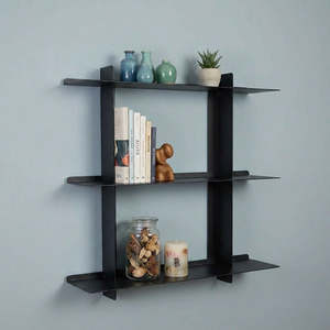 Étagère murale en métal Kora 75 cm, acier thermolaqué mat, structure moderne murale solide, stable et durable, étagères murales - Product Image 4