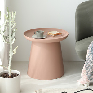 Mesa de centro redonda moderna de plástico para sala de estar, apartamento pequeño, mesa redonda pequeña, sofá sencillo, mesa auxiliar, red para balcón - Product Image 1