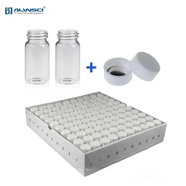 Metal folyolu kapaklı ALWSCI 20mL borosilikat cam Luqid sintilasyon şişeleri