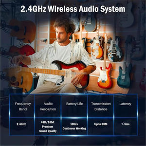 Беспроводной гитарный передатчик и приемник Clavax CLWXLR-M01 Plug and Play 2,4 ГГц с разъемами 6,35 мм и 3,5 мм для бас-гитары, скрипки, клавишных инструментов - Product Image 5