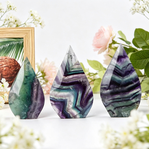 Venta Caliente: Ágata Volcánica Pulida Fluorescente UV, Forma de Lágrima, Arcoíris, Fluorita, Wicca, Reiki, Sanación, Semipreciosa, Decoración Fengshui - Product Image 2