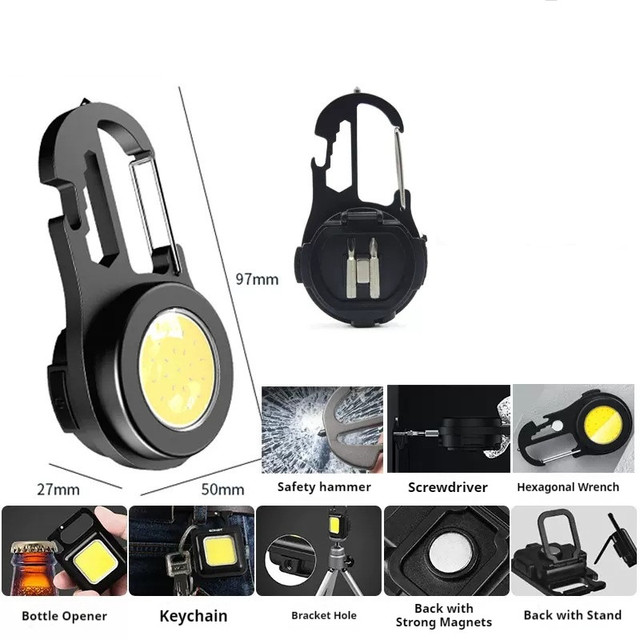 Small Super Bright Waterproof Usb Flashlight Magnetic Outdoor Strong Light Metal 18650 Mini Cob Keychain Flashlight