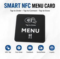 Carte de menu NFC programmable en PVC époxy personnalisée, NTAG215 13,56 MHz ISO14443A, étanche, pour table de restaurant