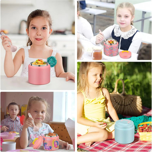 Trẻ em trở lại trường học phải có đôi tường thép không gỉ thực phẩm Bình cách nhiệt chân không thực phẩm Jar phích cho súp nóng - Product Image 3