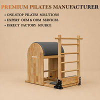 Arc de Pilates en bois, Correcteur de colonne vertébrale, Banc d'étirement, Coussin en cuir PU, Cadre en bois de caoutchouc, Accessoire de Reformer, Appareil de thérapie, OEM