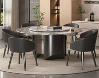Table à manger moderne avec plateau en marbre et pieds en acier inoxydable pour hôtel/villa, forme rectangulaire, stable et durable, mobilier pour la maison