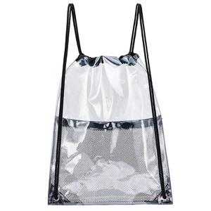 Tùy Chỉnh <span class=keywords><strong>Cinch</strong></span> Túi 2023 Bán Buôn <span class=keywords><strong>PVC</strong></span> Dây Kéo Túi Không Thấm Nước Rõ Ràng Dây Kéo Ba Lô Với Logo Và Phía Trước Dây Kéo Lưới Túi - Product Image 3