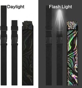 Éventail pliant en bambou holographique irisé grand format pour homme/femme avec étui – Idéal pour les raves - Product Image 6