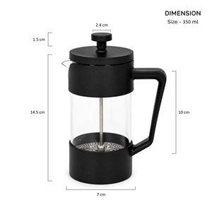 เครื่องชงกาแฟเฟรนช์เพรสแบบแก้ว คลาสสิก ทำจากสแตนเลส 304 ทนความร้อน หม้อต้มกาแฟบอโรซิลิเกตหนาพิเศษ - Product Image 4