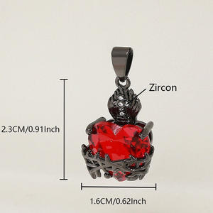 Liontin Salib Zirkon Berbentuk Hati Berlapis Emas Tembaga Lapis Eropa dan Amerika, Kalung Hati Suci Vintage, Perhiasan DI - Product Image 5