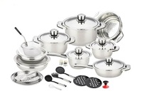 Edelstahl Klassisches 18-Teiliges Kochgeschirr-Set mit Induktionsgeeigneten Töpfen und Pfannen Umweltfreundlich