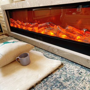 ที่เสียบเตาผิงไฟฟ้าในห้องนั่งเล่นที่มีเตาผิงไฟสองด้านแบบอัจฉริยะหรูหรา - Product Image 5