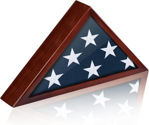 Custodia per bandiera funeraria 5'x9.5' |   Espositore per Bandiera Commemorativa con Vetro per Veterani Militari - Product Image 1