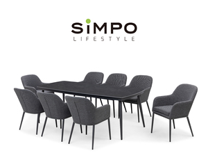 SIMPOLIFESTYLE Tavolo da Pranzo da Giardino Moderno Leggero di Lusso per Esterni MESA Balcone 4-8 Posti in Alluminio <span class=keywords><strong>SIVA</strong></span> - Product Image 4