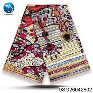 Magnifiques imprimés en coton doré de haute qualité 100% Grand <span class=keywords><strong>Wax</strong></span> 6 Yards Tissu imprimé Ankara ML9SG260426 - Product Image 4