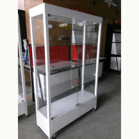 Vitrine blanche à personnaliser, présentoir de bijoux en verre