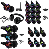Casque UHF LED RF988 avec logo personnalisé, 3 canaux, sans fil, pour soirées silencieuses