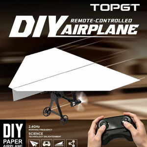 Yuglow Nuovo Aeroplano <span class=keywords><strong>di</strong></span> <span class=keywords><strong>Carta</strong></span> RC Fai-da-Te 2.4GHz, Giocattolo Educativo STEM per Bambini, Gioco Scientifico Volante per Esterni - Product Image 1