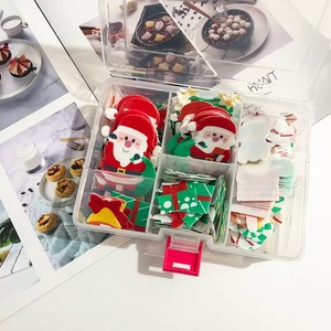 300 pièces de décorations comestibles en papier gaufré pour gâteaux de Noël, décorations de Père Noël, fournitures pour gâteaux, outils de décoration - Product Image 3