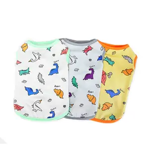 페르시아어 쿨 소프트 디자인 패턴 2022 세련된 통기성 냉각 애완 동물 의류 도매 블루 옐로우 화이트 티셔츠 귀여운 개