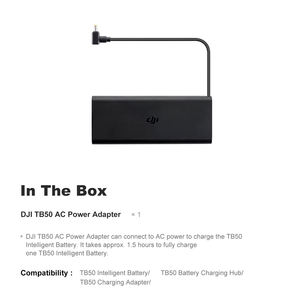 Adaptador de Corriente CA <span class=keywords><strong>DJI</strong></span> <span class=keywords><strong>TB50</strong></span>, se Puede Conectar a la Corriente CA para Cargar la Batería Inteligente <span class=keywords><strong>TB50</strong></span>, Accesorio para Dron, Repuestos - Product Image 1