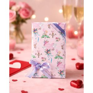 Merture Pink Anniversary Wrapping <b>Paper</b> <b>Roll</b> 17 In X 32.8 Ft Reversible Design For Valentine's Day Gift <b>Wrap</b> - Product Image 4