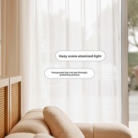 Voilage en tissu 100 % polyester moderne, translucide, non transparent, pour baies vitrées, balcons et salons