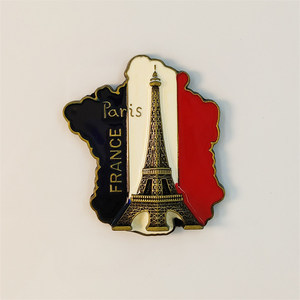 Magnete Decorativo Creativo in Lega di Zinco Placcato Argento Personalizzabile Smaltato Duro con Stampa UV Raffigurante la <span class=keywords><strong>Torre</strong></span> <span class=keywords><strong>Eiffel</strong></span> - Product Image 1