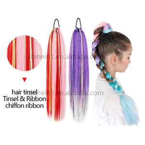 Shinein 20 pouces fait à la main torsion enfants cheveux tresse Ombre <span class=keywords><strong>bleu</strong></span> synthétique queue de <span class=keywords><strong>poney</strong></span> extensions de cheveux pour les enfants - Product Image 4
