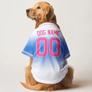 Vente en gros de maillots de baseball pour chiens, chemises personnalisées pour animaux de compagnie avec nom et numéro imprimés en 3D, tenue d'été sportive de style softball - Product Image 3