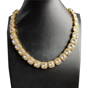 hip hop men's fat square diamond zircon necklace bling chain trend women's boutique accessories