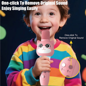 Micrófono de Mano para Niños con Luz LED, BT 5.4, Máquina de Karaoke, Micrófono de Juguete Educativo Multifuncional con Bajos y Sonidos - Product Image 5