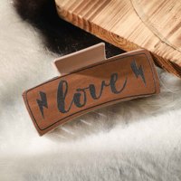 LOVE Aztec klip kaktus cakar untuk anak perempuan jepit kulit bulu cakar desain kustom jepit untuk hadiah Aksesori rambut