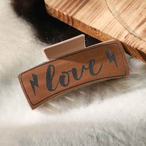 LOVE Aztec Cactus Clip Claw para niñas Piel Cuero Snap Claw Diseño personalizado Pasadores para regalos Accesorios para <span class=keywords><strong>el</strong></span> cabello - Product Image 5