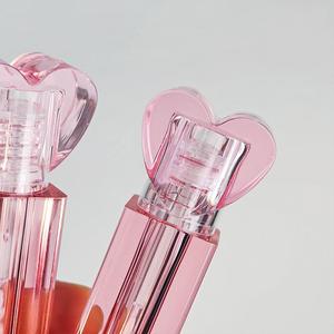 Capuchon en forme de coeur 3ml <span class=keywords><strong>Rectangle</strong></span> rose en plastique emballage de brosse personnalisé pour conteneur de crème d'huile à lèvres Tubes de brillant à lèvres rose - Product Image 2