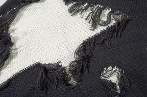 Suéter de punto con diseño de marca de moda y logotipo personalizado, suéter de punto con agujeros y borlas de estrella americana para hombre - Product Image 4